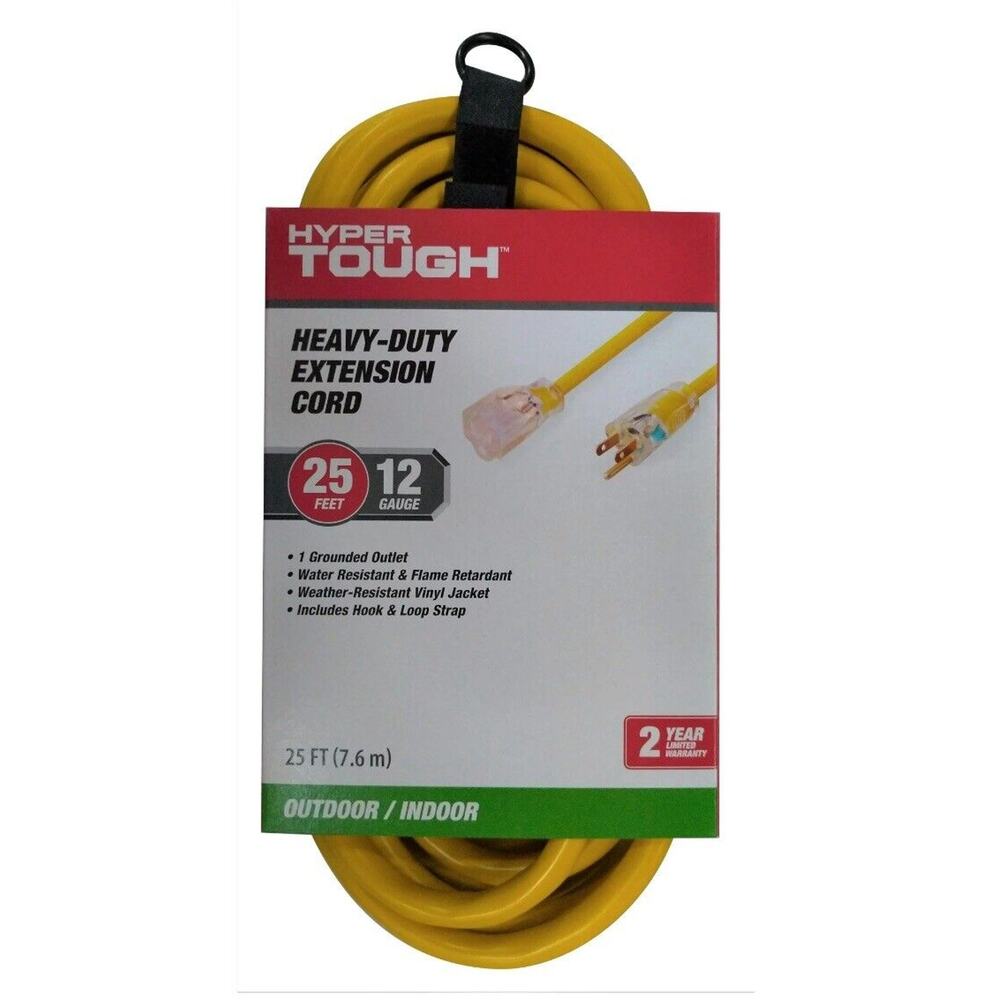Contractor Grade  25 Foot 12 Gauge Heavy Duty Indoor Outdoor Extension Cord